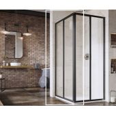 Ravak Supernova SRV2-80 S drzwi prysznicowe 80 cm przesuwne częściowe 1/2 czarny mat/szkło przezroczyste 14V403O2Z1