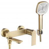 Rea Storm bateria wannowo-prysznicowa ścienna złoto szczotkowane REA-B7963