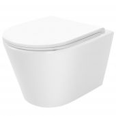 Rea Tito miska WC z deską wolnoopadającą wisząca bez kołnierza ze spłukiwaniem wirowym biały REA-C6800