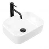 Rea Demi Mini umywalka 40,5x31 cm nablatowa prostokątna biała REA-U5064