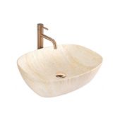 Rea Freja umywalka 51x14 cm nablatowa biało-beżowy/kamień mat REA-U6689