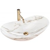 Rea Royal Lava umywalka 60x36 cm nablatowa owalna kamień REA-U8597