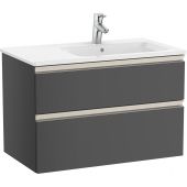 Roca Gap-N Unik zestaw łazienkowy 80 cm umywalka z szafką prawa antracyt połysk A851480153