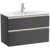 Roca Gap-N Compacto Unik zestaw łazienkowy 80 cm umywalka z szafką antracyt połysk A851497153