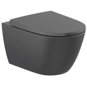 Roca Ona miska WC wisząca bez kołnierza ze spłukiwaniem wirowym czarny mat A34668C080