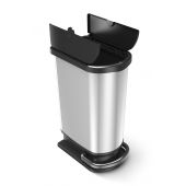 Rotho Duo Paso IML pojemnik na odpady 50 l z pedałem srebrny metaliczny 1166510264