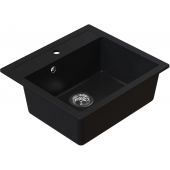 Ruvetti Ditto zlewozmywak granitowy 56x51 cm czarny 3001D_BC60_W