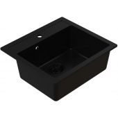 Ruvetti Ditto zlewozmywak granitowy 56x51 cm czarny 3001D_FB60_W