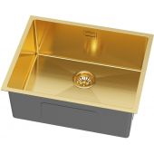 Ruvetti Stelio zlewozmywak stalowy z syfonem 54x44 cm złoty 5001S_PVD_GOLD60_P