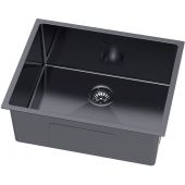 Ruvetti Stelio zlewozmywak stalowy z syfonem 54x44 cm grafit 5001S_PVD_GRF60_P