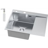 Ruvetti Linar zlewozmywak z dozownikiem 62x48 cm stal 5002L_BS120_WL