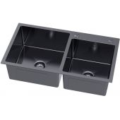 Ruvetti Linar zlewozmywak z dozownikiem 78x45 cm grafit 5002L_PVD_GRF260_W