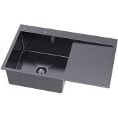 Ruvetti Masivo zlewozmywak z dozownikiem 78x49 cm grafit 5002M_PVD_GRF160_WL
