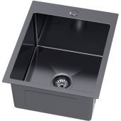 Ruvetti Masivo zlewozmywak z dozownikiem 50x40 cm grafit 5002M_PVD_GRF40_W