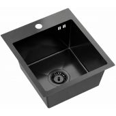 Ruvetti Look zlewozmywak stalowy 45x40 cm czarny 5003L_PVD_BL40_W