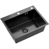 Ruvetti Look zlewozmywak stalowy 58x45 cm czarny 5003L_PVD_BL60_W