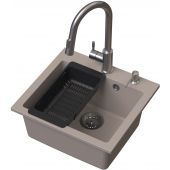 Ruvetti Frigo zlewozmywak 49x45 cm z baterią i akcesoriami beżowy/stal LP_3200-FR4945BE_W