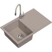 Ruvetti Maxi+ zlewozmywak 79x50 cm z baterią beżowy/stal LP_3200-MX7950BE_W