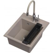 Ruvetti Natu Box zlewozmywak 50x40 cm z baterią i akcesoriami beżowy/stal LP_3200-NB4050BE_W