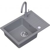 Ruvetti Tito Compact zlewozmywak 62x44 cm z baterią i akcesoriami szary LP_3200-TC6244GR_W