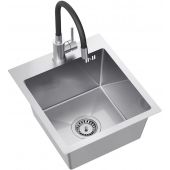 Ruvetti Look zlewozmywak 45x40 cm z baterią stal/czarny LPLOOK405200BSS