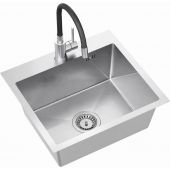 Ruvetti Look zlewozmywak 50x45 cm z baterią stal/czarny LPLOOK505200BSS