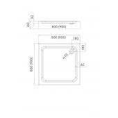 Sea-Horse QBO brodzik kwadratowy 80x80 cm biały BKB421