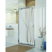 Sanplast TX drzwi prysznicowe z profilem 70 cm uchylne srebrny połysk/szkło ze wzorem 600-271-1020-38-231