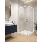Sanplast Fris kabina prysznicowa 80x80 cm kwadratowa biały połysk/szkło przezroczyste 600-330-0050-01-400