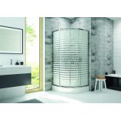 Sanplast Fris kabina prysznicowa 90x90 cm półokrągła srebrny połysk/szkło ze wzorem 600-331-0260-38-180