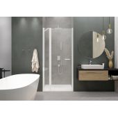 Sanplast Exa Line drzwi prysznicowe z profilem DJ2/Exa-120 cm uchylne biały mat/szkło przezroczyste 600-540-0830-24-401
