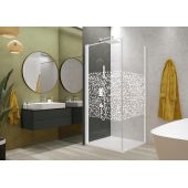 Sanplast Exa Line ścianka prysznicowa SS0/Exa-80 cm biały mat/szkło ze wzorem 600-540-1130-24-151