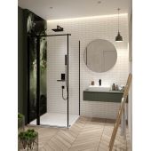 Sanplast Exa Line ścianka prysznicowa SS0/Exa-120 cm czarny mat/szkło przezroczyste 600-540-1170-59-401