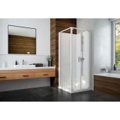 Sanplast Basic Complete Mineral kabina z brodzikiem i zestawem prysznicowym 70x70 cm kwadratowa biały połysk/szkło przezroczyste 602-460-0411-01-4B0