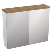 Strama Ovo szafka 79,5x20,1 cm lustrzana biały połysk/dąb craft złoty 12.401.00