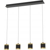 Wofi Toulouse lampa wisząca 4x8,5 W czarna 7003-404