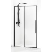 Bravat SL drzwi prysznicowe 120 cm wnękowe profile czarne SL191-120