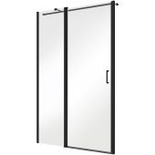 Besco Exo-C Black drzwi prysznicowe 110 cm uchylne czarny mat/szkło przezroczyste ECB-110-190C