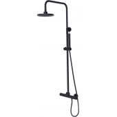 Besco Decco Illusion zestaw prysznicowy termostatyczny z deszczownicą czarny mat BP-DIT-CZ