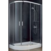 Besco Modern kabina prysznicowa 100x80 cm półokrągła chrom połysk/szkło grafitowe MA-108-190-G