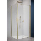 Radaway Nes Brushed Gold KDS I drzwi prysznicowe 140 cm prawe złoty szczotkowany/szkło przezroczyste 10023140-99-01R