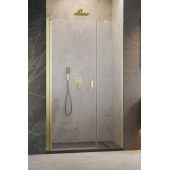 Radaway Nes Black DWS drzwi prysznicowe 120 cm lewe złoty szczotkowany/szkło przezroczyste 10028120-99-01L