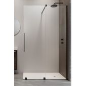 Radaway Furo Walk-In drzwi prysznicowe 58,8 cm uchylne czarny mat/szkło przezroczyste 10106588-54-01R