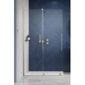 Radaway Furo Brushed Gold Walk-In drzwi prysznicowe 63,8 cm lewe złoty szczotkowany/szkło przezroczyste 10106638-99-01L