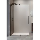 Radaway Furo SL Black Walk-In drzwi prysznicowe 100 cm lewe czarny mat/szkło przezroczyste 10306538-54-01L/10110494-01-01