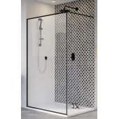 Radaway Modo New Black II Frame Walk-In ścianka prysznicowa 120 cm wolnostojąca czarny mat/szkło Frame 389124-54-56