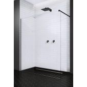 Radaway Modo X Black II Walk-In ścianka 155 cm czarny mat/szkło przezroczyste 389355-54-01