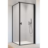 Radaway Nes Black S1 ścianka prysznicowa 90 cm boczna czarny mat/szkło Frame 10039090-54-56