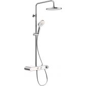 Duravit Shower Systems zestaw prysznicowy ścienny termostatyczny chrom biały połysk TH4380008005