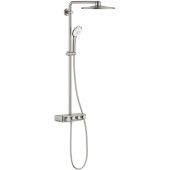 Grohe Euphoria System SmartControl 310 Duo zestaw prysznicowy ścienny termostatyczny z deszczownicą stal nierdzewna 26507DC0